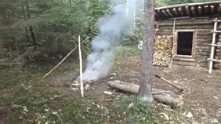 лесная избушка - завершение строительства и начало подготовки к зиме