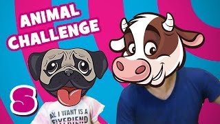 ЖИВОТНЫЙ ЧЕЛЛЕНДЖ Пробуем собачий корм и траву Animal Challenge Taste dog food and grass