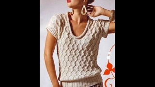 Вязаная Кофта с Коротким Рукавом Спицами 2019 /Knitted Jacket with short sleeves Spokes /Strickjacke