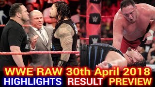 WWE Monday Night Raw 30th April 2018 Highlights Hindi Preview - Brock Lesnar vs Roman Reigns Rematch