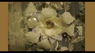 Цветок - шляпка свадебная из ткани.