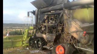 Pożar Claas Lexion 600 Terra Trac