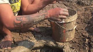 Wow! Unbelievable Fishing Man Catch A Lot Of Fish From Dry Underground Hole After Low Water