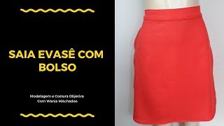 DIY-Saia evasê com bolso-Modelagem