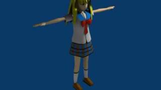 Blender Anime Girl with 360 Animation