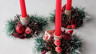 DIY Christmas Candlesticks / Новогодний подсвечник своими руками