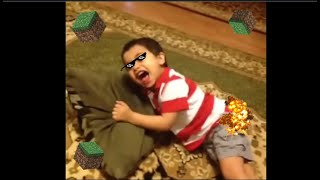 Kid Getting Spanked With Fly Swatter But Minecraft Theme Song