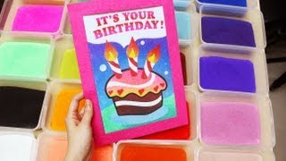 Sand Art - How To Do Sand Art Birthday Card With Colourful Toning