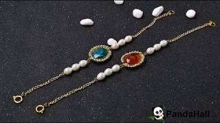 LC 38. PandaHall Мастер-Класс - DIY браслет из жемчугов и каменных бусин