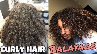 BALAYAGE ON CURLY HAIR!! NO DAMAGE?!
