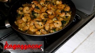 RECETA (camarones al mojo de ajo)