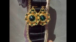 Серьги из бисера и кристаллов Swarovski