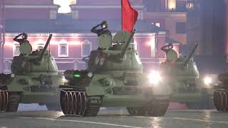 Ночная тренировка парада Победы на Красной площади