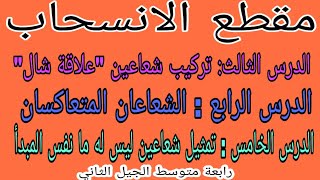 الانسحاب الدرس الثالث والرابع والخامس تركيب شعاعين والشعاعان المتعاكسان وتمثيل شعاعين علاقة شال