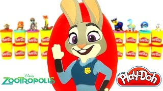Huevo Sorpresa Gigante de Zootopia de Judy Hopps en Español Plastilina Play Doh