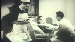 Woman treated by hospital doctor, Archive film 91447