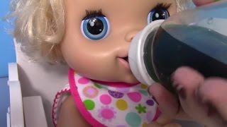 Baby Alive Feeding Changing Dippers Sleeping In A Baby Doll Crib And Out In A Park With A Baby Doll