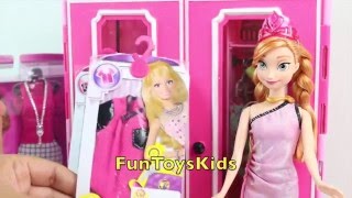 Frozen Anna Vai ao Shopping Comprar Roupas Closet Barbie Fashionista 바비인형 옷장 장난감  Funtoyskids