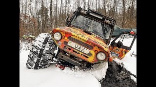 Едем на зимнее КОВРОВОЕ БОЛОТО МЕГА-УАЗ едет сам OFF ROAD 4X4
