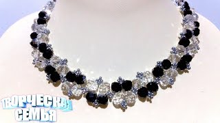 Украшения из бисера и бусин. КОЛЬЕ и БРАСЛЕТ из бисера и бусин. Пошаговый МК