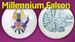 Как нарисовать Тысячелетний сокол (Millennium Falcon). Star Wars на тарелке.