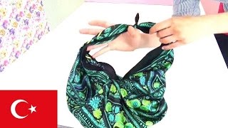 DIY ÇANTA 2 DAKİKA KENDIN YAP Tutorial - DIY Türkçe - Basit ve cabuk canta nasil yapilir