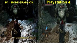 Dark Souls 2, PC Mod Graphics vs Playstation 4 (PS4).