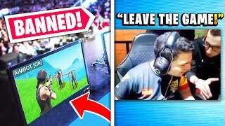 7 Fortnite PROS Caught CHEATING Live.. (BANNED)