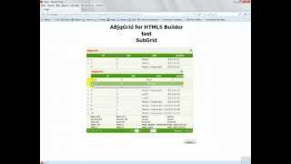 ABjqGrid for HTML5 Builder. SubGrid. (DBGrid component for HTML5 Builder) www.h5b.ru