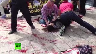 Graphic video: First moments after Boston Marathon blasts