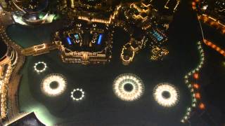 Поющий фонтан в Дубаи, вид с высоты 124 этажа Burj Khalifa (Бурдж Халифа)