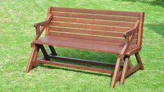 Скамья-трансформер своими руками.Чертеж Wood Picnic Bench and Table * 2 in 1 *