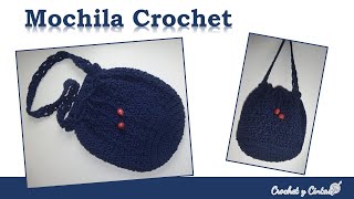 Mochila con punto relieve a crochet