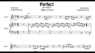 Perfect Partitura de 2 Pianos Melodía + Piano Acompañamiento