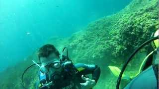 Pasando bajo los arcos Buceo en Calpe