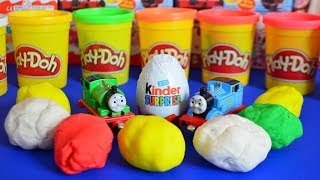 Play-doh kinder surprise Eggs Thomas And friends Thomas no1 tank engine James Percy Playdough WOW