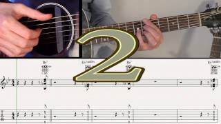 TENOR MADNESS/SONNY ROLLINS/Ben-T-Zik Guitar duo tutorial #10 + SCORE/TAB (Learn nice jazz chords!)