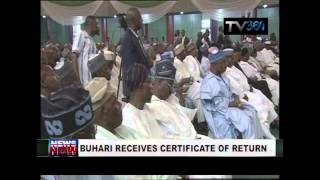 Buhari receives Certificate of Return; pledges to work for the people
