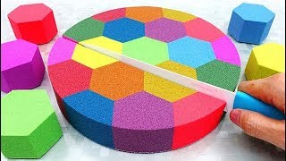 Одна песня с кинетический песок радужный торт делая играть и изучать английский язык