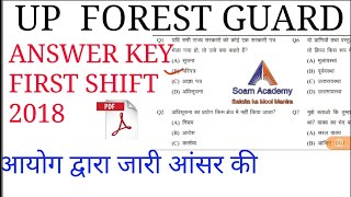 UP FOREST GUARD PREVIOUS YEAR PAPER 2018/यूपी वनरक्षक पेपर