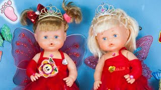 Noa et Noé bébés Nenuco se déguisent en FRAISE La petite fée: costume précieux, bijoux, accessoires