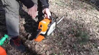Как завести бензопилу Stihl MS 250