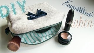 DIY Kosmetiktasche nähen + Schnittmuster Download ♥
