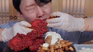 BBQ VAMPIRE CHICKEN STAGE 3 HELLGATE FLAVOR(14000 SHU) MUKBANG (Nashville Hot Chicken Style) ASMR