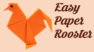 How to make Origami Rooster Cock, Easy Basic Simple Origami for Beginners Kids Paper crafts Work DIY