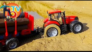 BRUDER TRAKTOR CASE Stuck in the mud!  RC Toys Mudding!