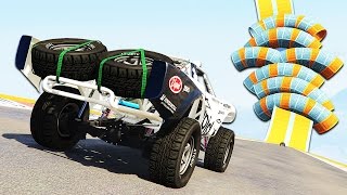 ГОНКА НА ВНЕДОРОЖНИКАХ ПО БОЛЬШОЙ ВЕРТИКАЛЬНОЙ СТЕНЕ В GTA 5 ONLINE (ГОНКИ ГТА 5 ОНЛАЙН)