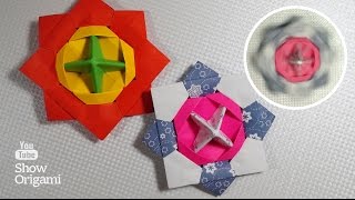 Оригами: ВЕРТУШКА (волчок, юла) из бумаги - динамическая игрушка из бумаги