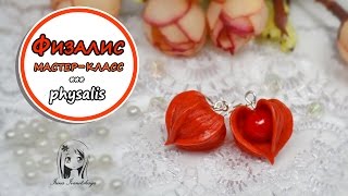 Серьги Физалис ✿ ПОЛИМЕРНАЯ ГЛИНА ✿ МАСТЕР КЛАСС:Polymer Clay Tutorial
