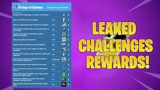 *NEW* LEAKED 14 DAYS OF SUMMER CHALLENGES & REWARDS! Fortnite Battle Royale!